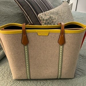 Tory Burch Perry Canvas Triple Compartment Tote